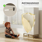 Armoire de cuisine, 12 étagères à portes, 58x29x119,5cm, blanc