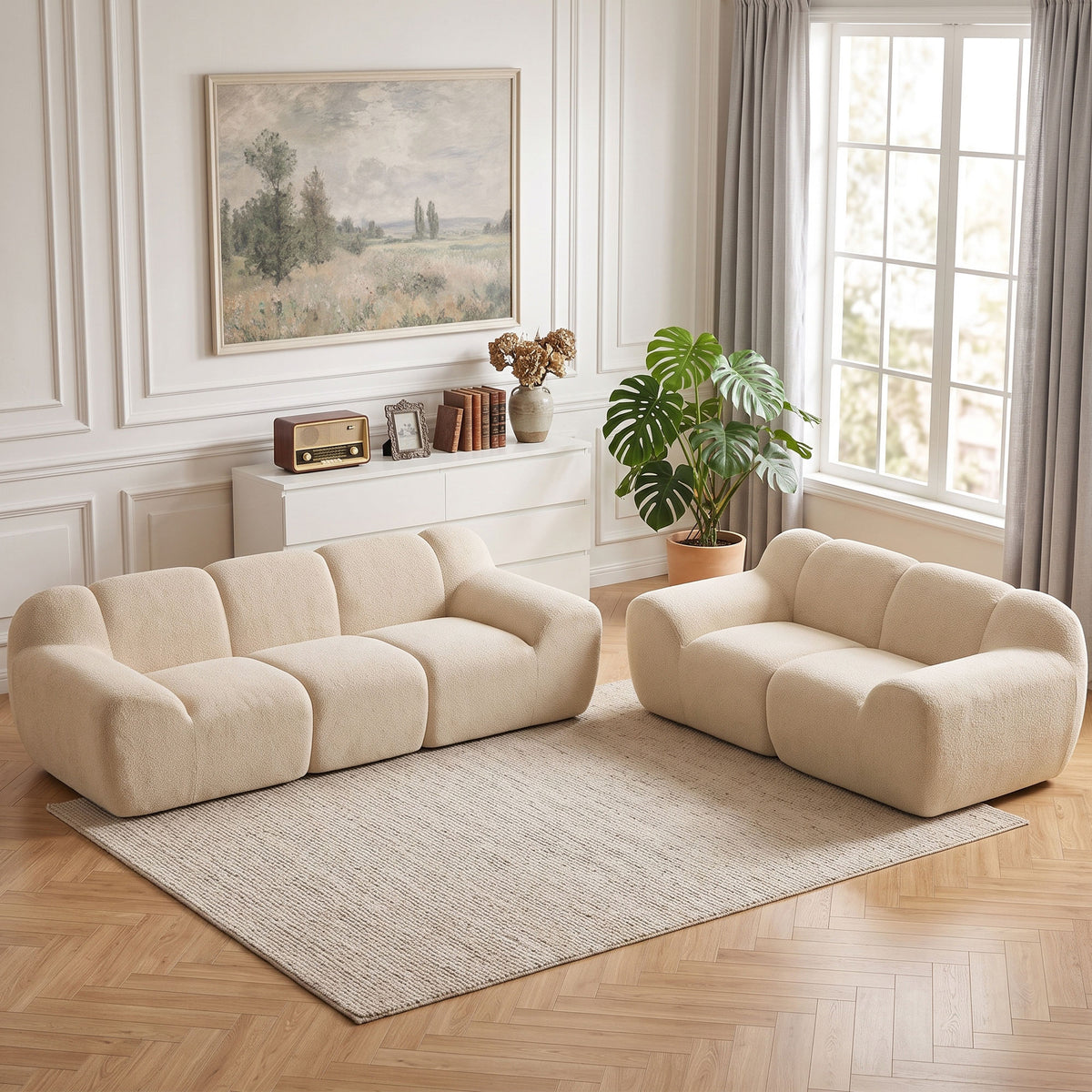 Canapé 3 Places 233 cm, Beige