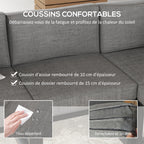 Ensemble Salon de Jardin 6 pièces pour 5 personnes - en aluminium, grand confort