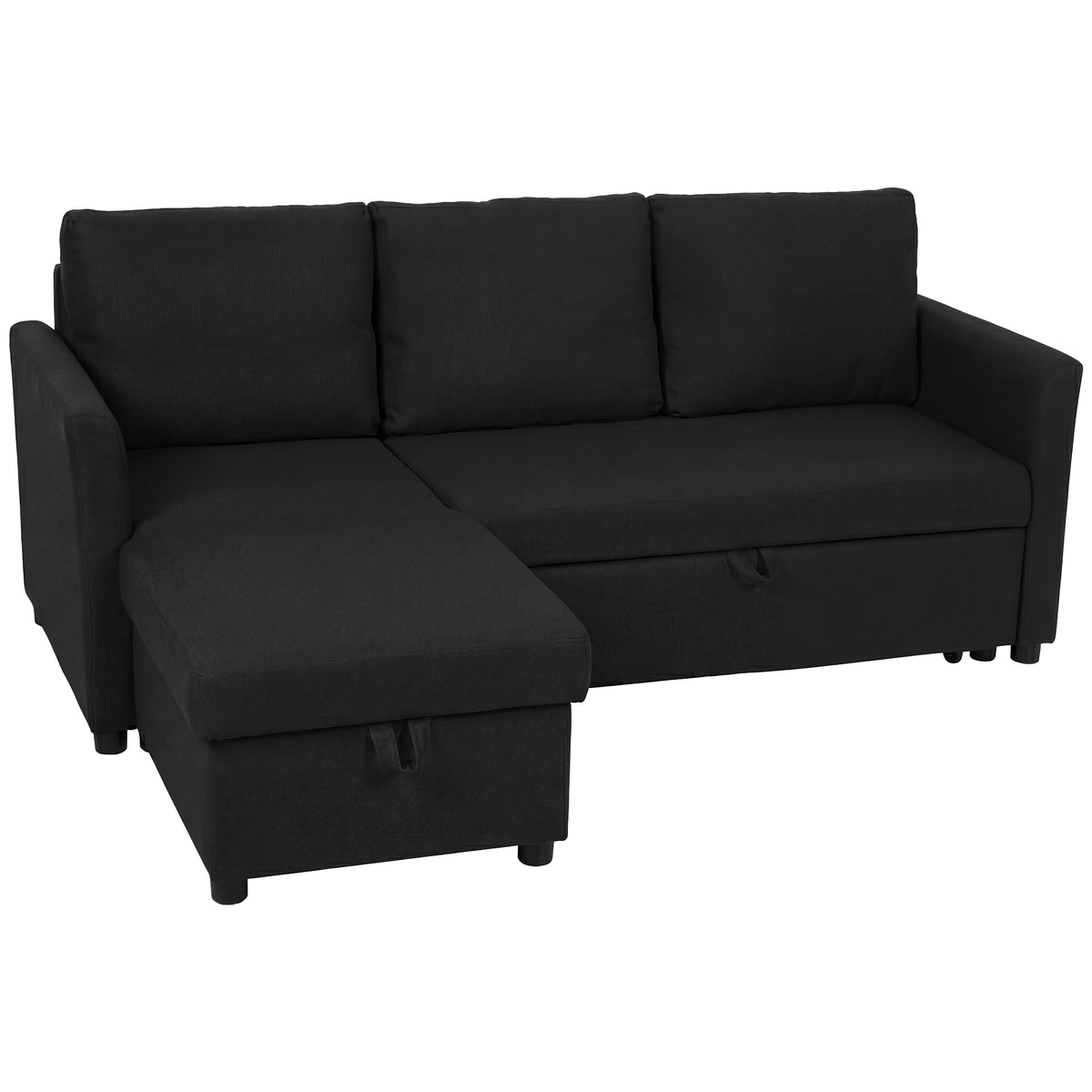 Canapé d'Angle Convertible, Canapé-Lit 3 Places 192 cm, Gris Anthracite