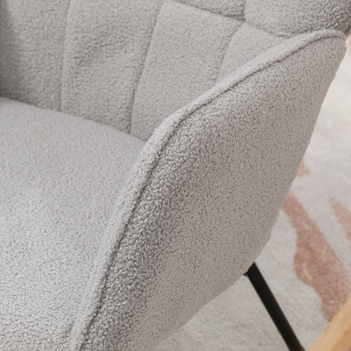 Fauteuil à bascule, structure en acier 71 x 98 x 101 cm Gris clair