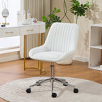 Fauteuil de bureau sans accoudoirs, 52x58x80-90cm, blanc
