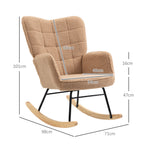 Fauteuil à bascule, effet laine, structure en acier 71 x 98 x 101 cm marron