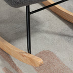 Fauteuil à bascule, effet laine, structure en acier 71 x 98 x 101 cm Gris foncé