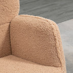 Fauteuil à bascule, effet laine, structure en acier 71 x 98 x 101 cm marron