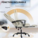 Chaise Bureau Ergonomique, 65x67x111-119cm, Beige