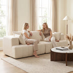 Canapé 3 places 248 cm, coussins à ressorts, beige