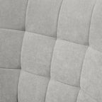 Fauteuil avec repose pied, pieds en bois et tissu aspect velours, gris