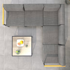 Ensemble Salon de Jardin 6 pièces pour 5 personnes - en aluminium, grand confort