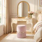 Pouf tabouret repose-pied coffre de rangement en velours 36 x 36 x 44 cm rose