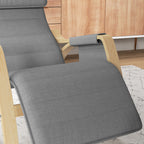 Fauteuil à bascule avec repose-pieds réglable, poche latérale, gris