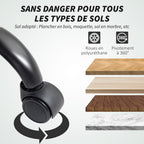 Fauteuil de bureau, ergonomique, bascule, noir