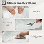 Lot de 2 tabourets de bar, repose-pieds blanc