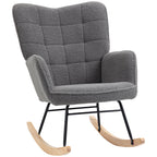 Fauteuil à bascule, effet laine, structure en acier 71 x 98 x 101 cm Gris foncé