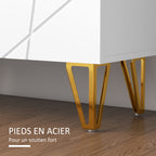Meuble à chaussures 2 portes, étagères réglables, 72 x 31,5 x 95 cm blanc laqué