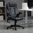 Fauteuil de bureau massant et chauffant électrique, noir