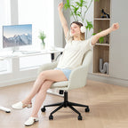 Chaise de bureau, ergonomique, pivotante, fonction de bascule, beige