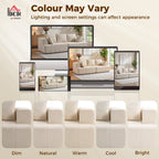 Canapé 3 places 248 cm, coussins à ressorts, beige