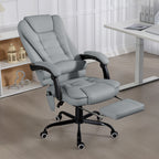 Fauteuil de bureau massant, inclinable et télécommande filaire, gris
