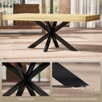 Table Basse rectangulaire en métal Noir et Plateau aspect Bois - dim. 110 x 60 x 45cm