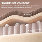 Canapé 3 Places 244 cm, Marron Clair