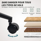 Chaise de bureau, ergonomique, pivotante, fonction de bascule, beige