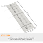 Matelas pour transat, épais coussin chaise longue 190 x 56 x 10 cm, UPF20+, six attaches, gris clair
