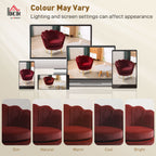 Fauteuil en velours, forme coquillage avec pieds en métal doré, rouge
