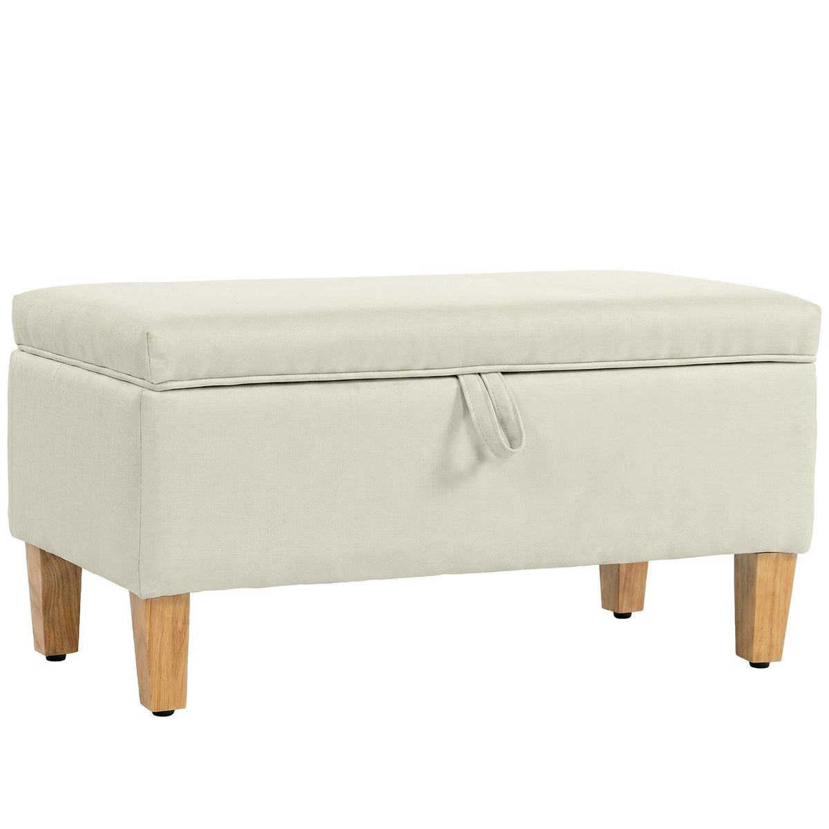 Banc de rangement, bout de lit, 71x37x36cm, beige