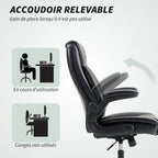 Fauteuil de bureau, ergonomique, bascule, noir
