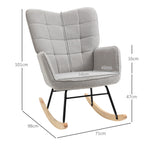 Fauteuil à bascule, structure en acier 71 x 98 x 101 cm Gris clair