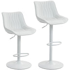 Lot de 2 tabourets de bar, repose-pieds blanc