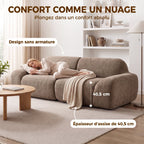 Canapé 3 Places 244 cm, Marron Clair