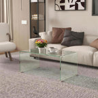 Table basse en verre rectangulaire, en verre trempé