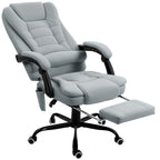 Fauteuil de bureau massant, inclinable et télécommande filaire, gris
