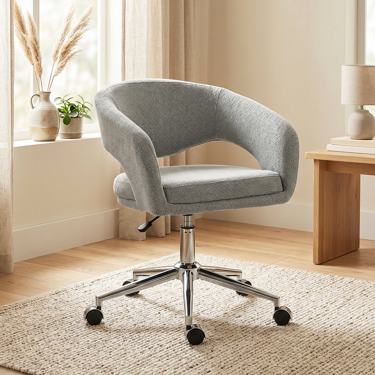 Chaise Bureau Ergonomique, Dossier Incurvé, Gris
