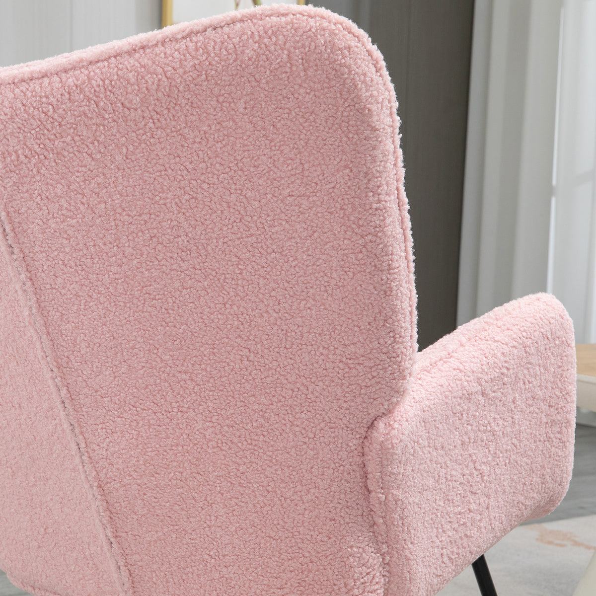 Fauteuil à bascule, structure en acier 71 x 98 x 101 cm rose