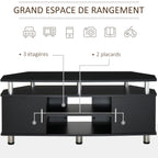 Meuble TV jusqu'à 55 pouces avec grand plateau, placards à portes