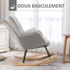 Fauteuil à bascule, structure en acier 71 x 98 x 101 cm Gris clair