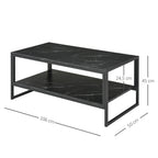 Table Basse avec 2 Étagères 106 x 50 x 47 cm Noir