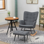 Fauteuil à bascule avec repose-pieds, coussin inclus, 64 x 89 x 90 cm, gris