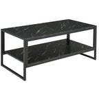 Table Basse avec 2 Étagères 106 x 50 x 47 cm Noir