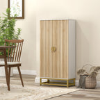 Armoire de cuisine meuble, 12 étagères à portes,58x29x119,5cm, blanc