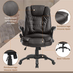 Fauteuil de bureau massant et chauffant électrique, noir