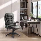 Fauteuil de bureau massant et chauffant électrique, noir