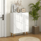 Meuble à chaussures 2 portes, étagères réglables, 72 x 31,5 x 95 cm blanc laqué
