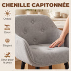 Lot de 2 Tabourets de Bar, Repose-Pieds, Gris
