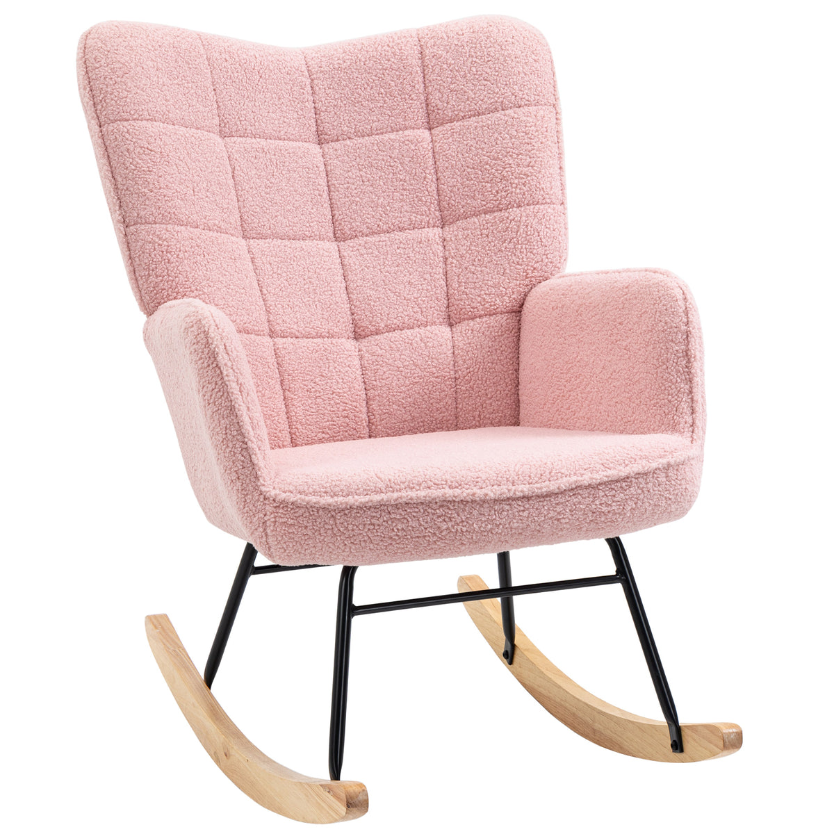 Fauteuil à bascule, structure en acier 71 x 98 x 101 cm rose