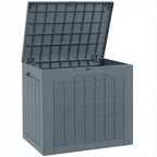 Coffre de Rangement Extérieur 97L avec Poignées Encastrées, 56x41x50cm, Gris Clair