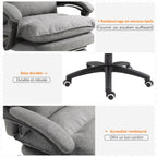 Fauteuil de bureau massant ergonomique, chaise de bureau avec dossier inclinable, hauteur réglable